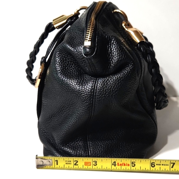 Michael Kors Naomi Black Pebbled Leather Large Bowling Satchel Like New!! - Picture 11 of 16